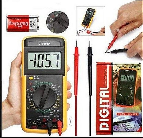 Multimetro Digiltal DT-9205A com Capacimetro e Aviso Sonoro