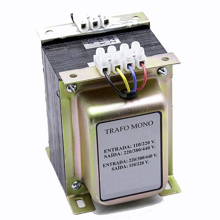 Transformador de Comando Monofásico 220V/380V/440V x 110V/220V 1kva = 750w