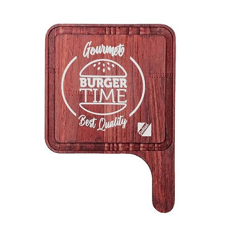 Tábua de Madeira para Hamburguer (Rústico)  Cx c/12 REF- 48 C
