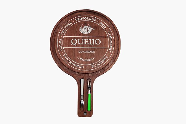 Tábua de Frios Premium c/ garfo (Rústica) de Madeira cx c/6pçs R-57 M