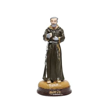 São Padre Pio em resina 15 cm