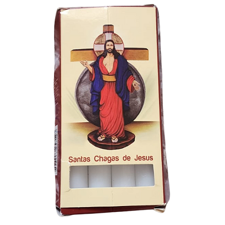 Vela de Jesus das Santas Chagas - Caixa com 9 velas de 16g cada