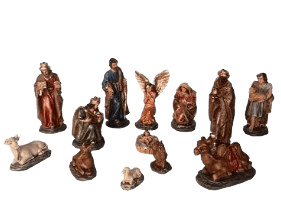 Presépio de natal - 15 cm gesso (13 peças)