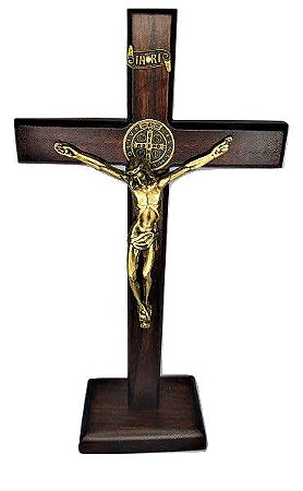 Crucifixo de mesa São Bento 23 cm