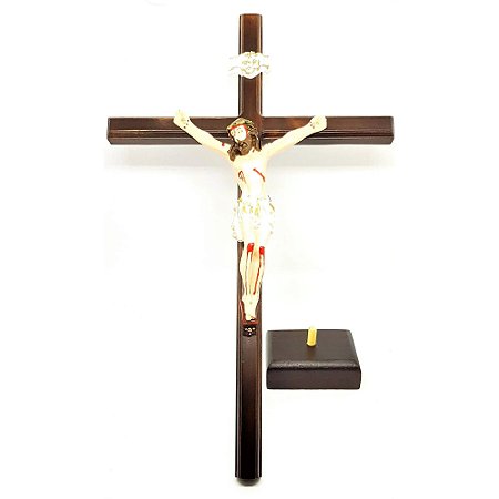 Crucifixo de mesa Slim c/ Cristo em resina 40 cm