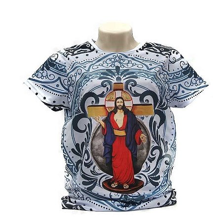 CAMISETA SANTAS CHAGAS COR AZUL FEMININA MANGA CURTA