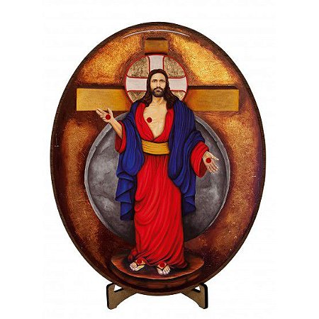 ICONE JESUS DAS SANTAS CHAGAS PEQUENO- 11 CM