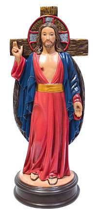 IMAGEM JESUS DAS SANTAS CHAGAS ORIGINAL EM RESINA 15 CM