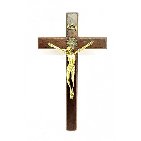 Crucifixo de parede ou porta São Bento 18 cm