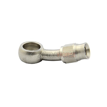Conexão tipo Banjo 3AN / AN3 para Parafuso M12 - 11.2mm Curva 20° graus para Mangueira PTFE - Inox - Metal Horse