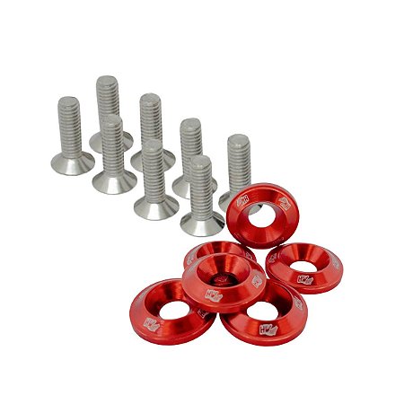 Conjunto de Arruelas em Alumínio Aerodinâmica com Parafusos M6 (10 Conjuntos) Metal Horse