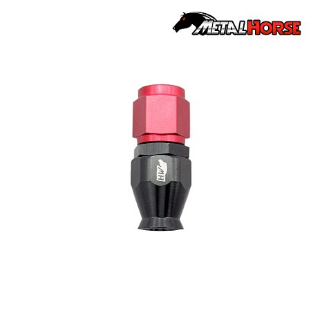 Conexão 4AN / AN4 Reta para Mangueira PTFE - Original (Preta e Vermelha) - Metal Horse