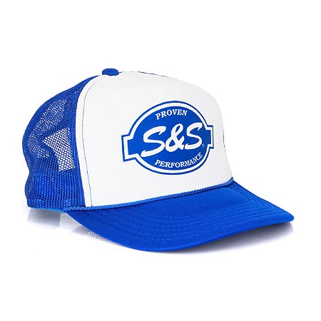Boné Trucker S&S Cycle - Branco e Azul