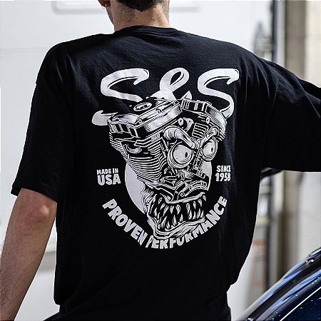 Camiseta Monster Engine S&S Cycle - Tamanho P - Preta