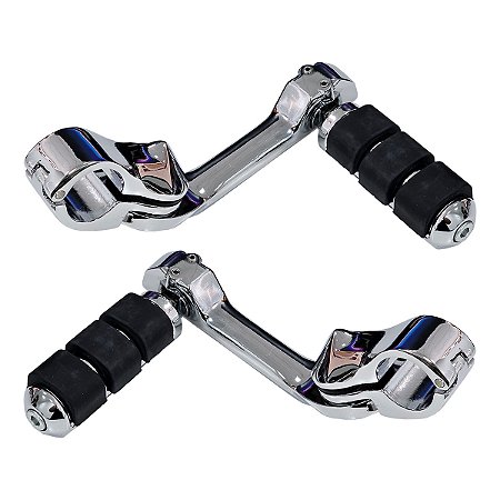 Par de Pedaleira para Softail / Dyna com Suporte Angulado Longo - Cromado - Twin13