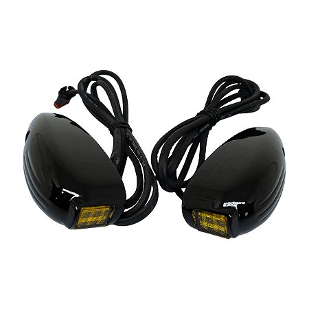 Par de Setas Billet Harley Road Glide 15-23 - Preta - Twin13