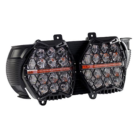 Farol LED HexBeam Pro Harley Road Glide 15-23 - Âmbar - Twin13