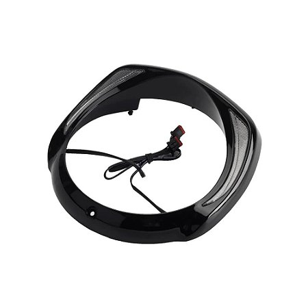 Acabamento Aro Farol 7" com Setas LED Harley - Preto - Twin13