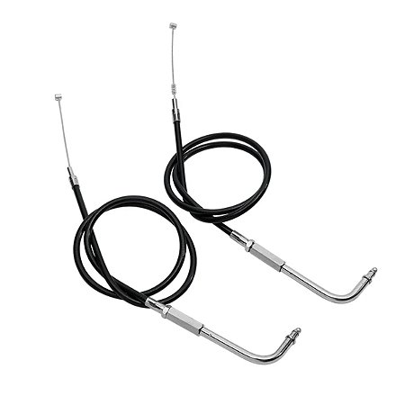 Par de Cabos de Acelerador 140cm para Harley 02-14 - Twin13 - Preto