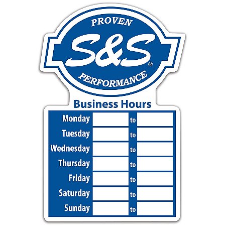 Adesivo de Janela S&S Cycle Business Hours
