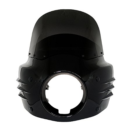Carenagem Fairing Road Warrior Agressive Harley Dyna - Preto Fumê - Twin13
