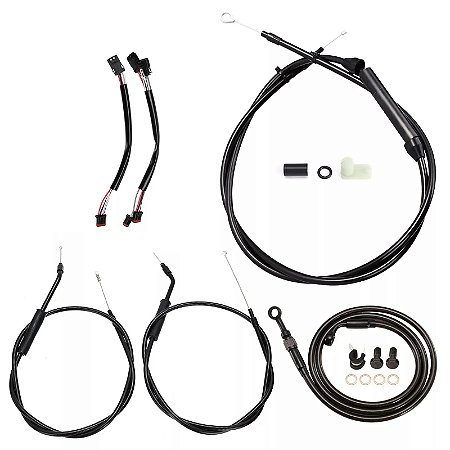 Kit Extensor de Cabos para Guidão 12" Harley Dyna 12-17 - Preto - Twin13