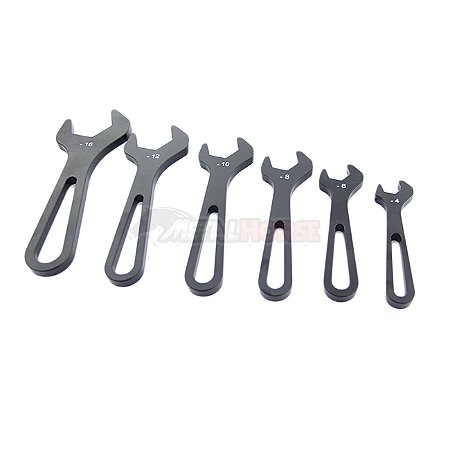 Jogo de Chave Simples em Alumínio Billet para Conexões 4AN à 16AN - Preto