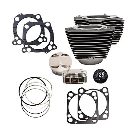 Kit Cilindro Big Bore 107" para 129" S&S Cycle para Milwaukee-Eight 2018-2026 - Preto Diamantado