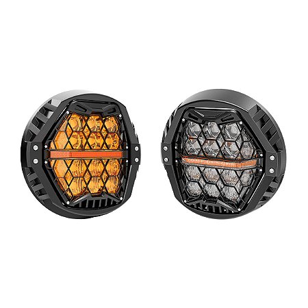 Farol 7" LED HexBeam Pro Harley - Twin13