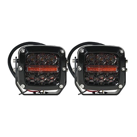Par de Faróis de Milha Honeycomb Universal 60W - Preto