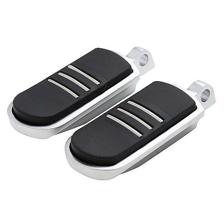 Par de Pedaleira  Modelo Stripe - Cromado - Twin13