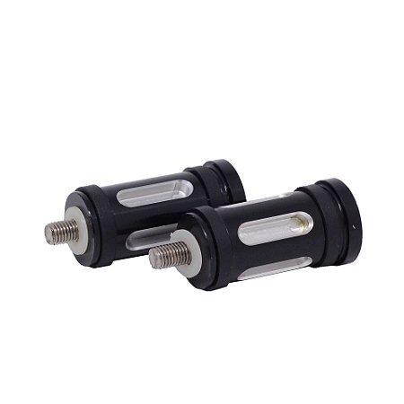 Par de Apoio Pedal de Câmbio Billet Modelo Edge - Preto - Twin13