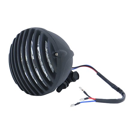 Farol Modelo Finned Grill Halógeno - Preto