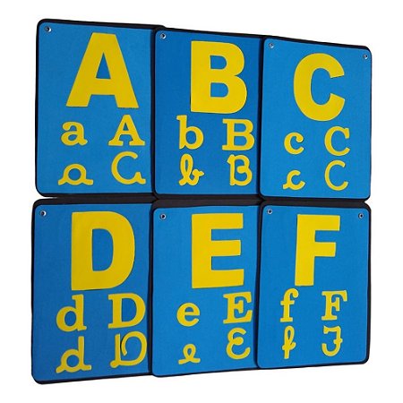 Varal De Letras/ Alfabeto Em Eva 26 Pçs- Alfabetização Azul.