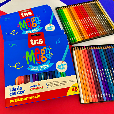 Lapis de Cor Mega Soft Color 48 Cores Tris.