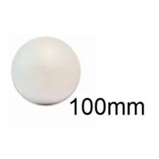 Bola Em Isopor 10cm (100mm) - Pacote Com 10 unidades.
