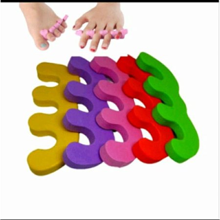 Kit Separador de Dedos Pé Pedicure Unha EVA Cores , 10 Pares.
