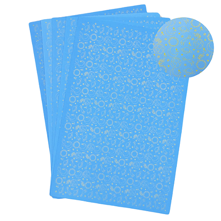 EVA Estampado Placas de 40x60cm 1.5 Pacotes com 5 folhas ( COMETAS TEMA AZUL )