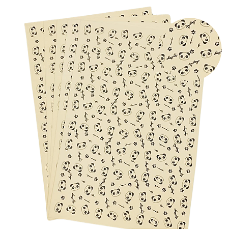 EVA Estampado Placas de 40x60cm 1.5 Pacotes com 5 folhas ( PANDA TEMA BEGE )