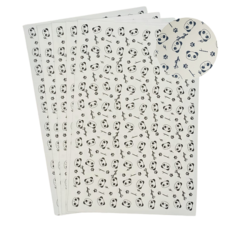 EVA Estampado Placas de 40x60cm 1.5 Pacotes com 5 folhas ( PANDA TEMA BRANCO )