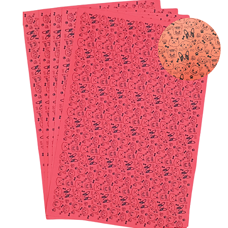 EVA Estampado Placas de 40x60cm 1.5 Pacotes com 5 folhas ( PET TEMA VERMELHO )