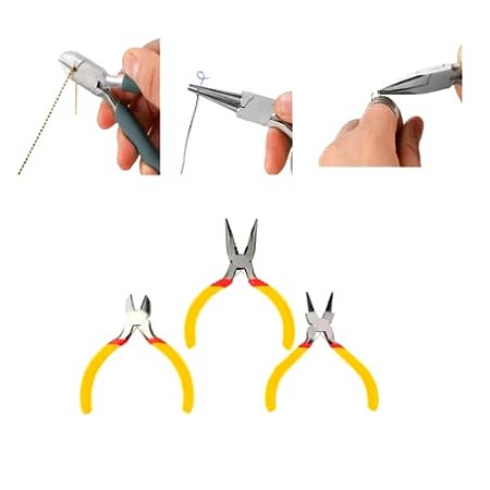 Kit Jogo De Mini Alicates Luatek 3 Peças Universal Corte E Bico