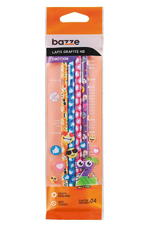 Lapis Grafite Bazze HB Emotions com 4 unidades