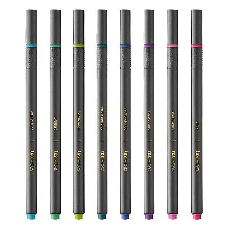 Caneta superfina Tris Vibes Aurora Boreal 8 cores fine line