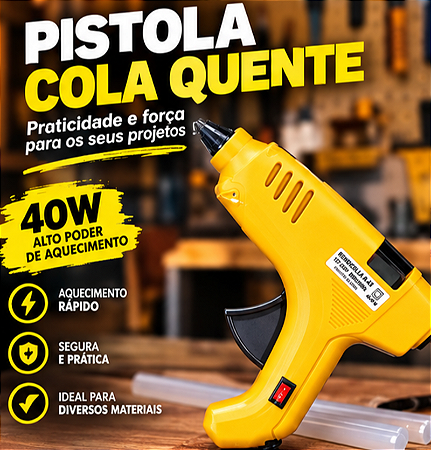 Aplicador de Cola Quente 40W RENDICOLLA AMARELA