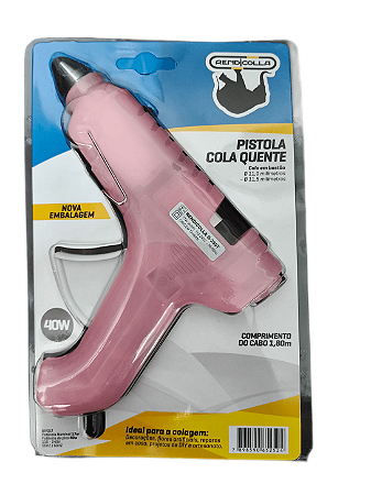 Pistola Para Cola Quente Rendicolla 40W Rosa