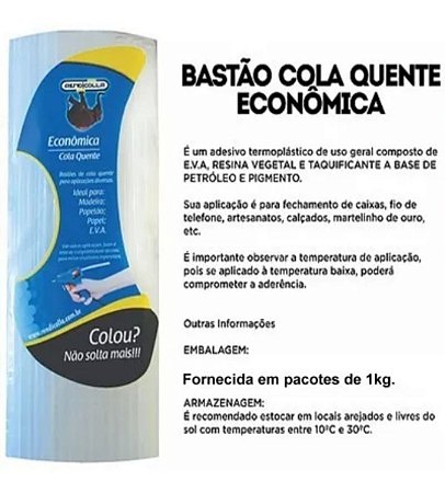 Cola Quente Fina Semi Transparente Rendicolla 1kg