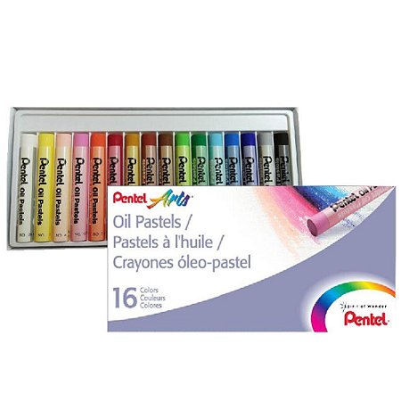 Giz Pastel Oleoso Pentel Com 16 Cores