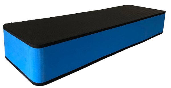 Step De Eva 90x30x10 Na Cor Azul Com Preto.