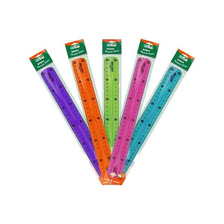Regua 30cm Flexivel Cores aleatoria, valor und. - Leo e Leo